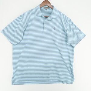 Peter Millar Summer Comfort Polo Shirt Mens XL Blue Purple Stripe Columbia Golf